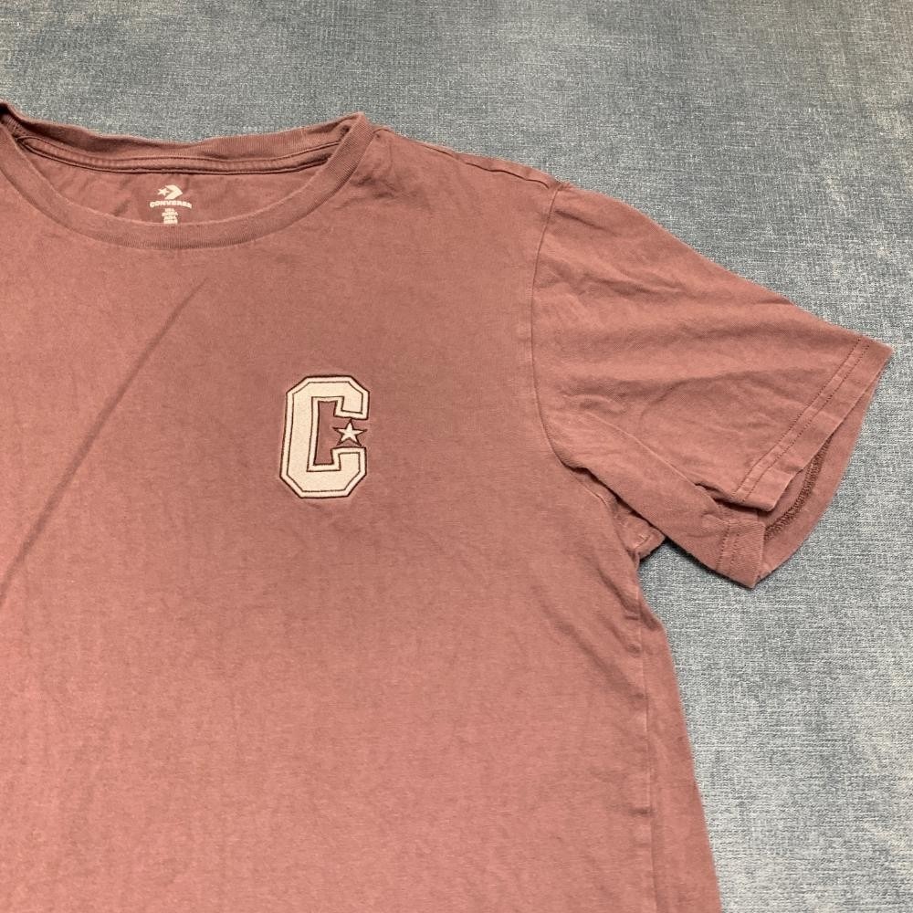Converse T-Shirt Mens Large Coral Brown Cotton Logo Graphic Casual Outdoor Tee - Picture 5 of 14
